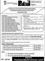 KEMU Lahore MBBS Admission 