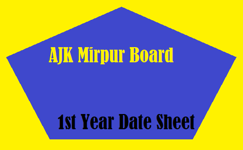 AJK Mirpur Board 1st Year Date Sheet 2024