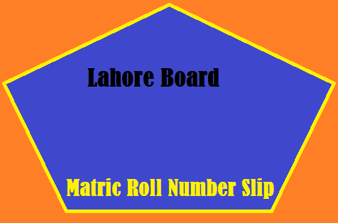 BISE Lahore Matric Roll Number Slip