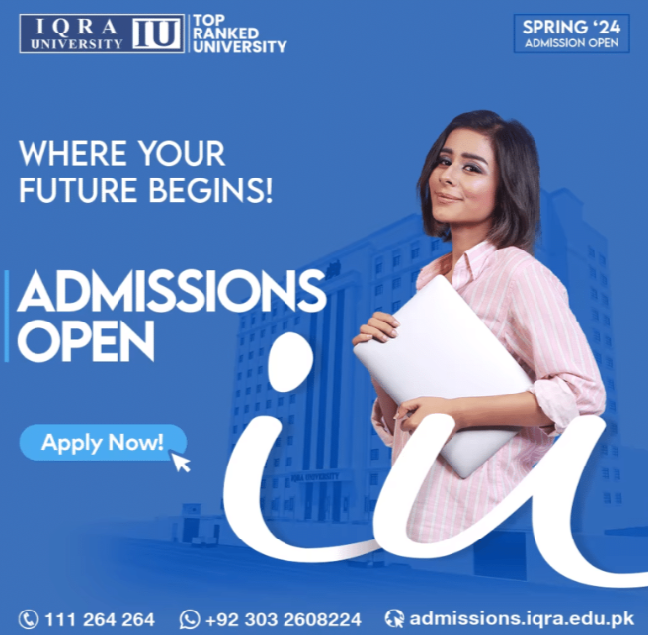 IQRA University Spring Admissions 2024