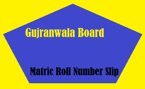 Gujranwala Board Matric Roll Number Slip